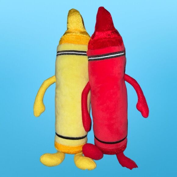 2017 Kids Preferred My First Crayon Red & Yellow Plush Stuffed Animal Beanbag 1 - Picture 2 of 3